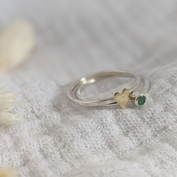 Tiny 9ct Gold Heart Stacker Ring, 3 of 7