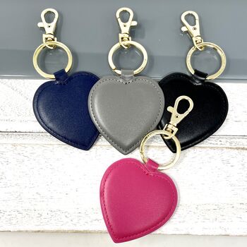 Personalised Faux Leather Heart Keyring, 4 of 5
