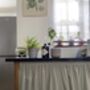Green Stripes Hook And Loop Sink Skirt, Bespoke Under Cabinet Curtain, thumbnail 1 of 7