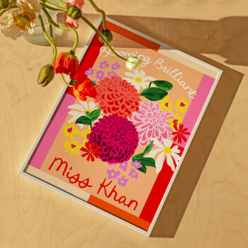 Thank You Teacher Personalised Floral Print, 6 of 9