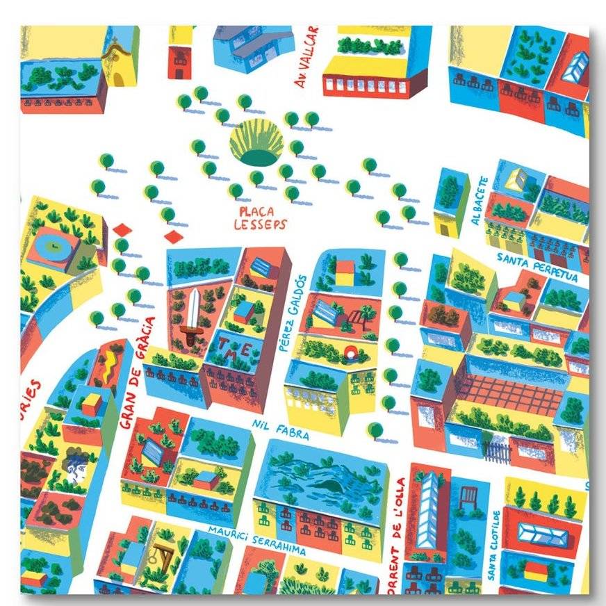 gracia barcelona illustrated map by walk with me | notonthehighstreet.com