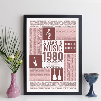 Personalised Music Year Print For Dad Gift Fathers Day, 12 of 12