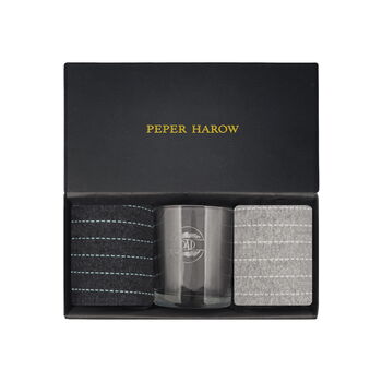 Dash Black And Grey Luxury Socks Gift Box With Dad Glass, 2 of 3