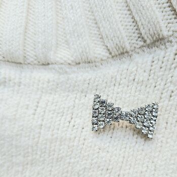 Vintage Jewel Bow Brooch, 2 of 2