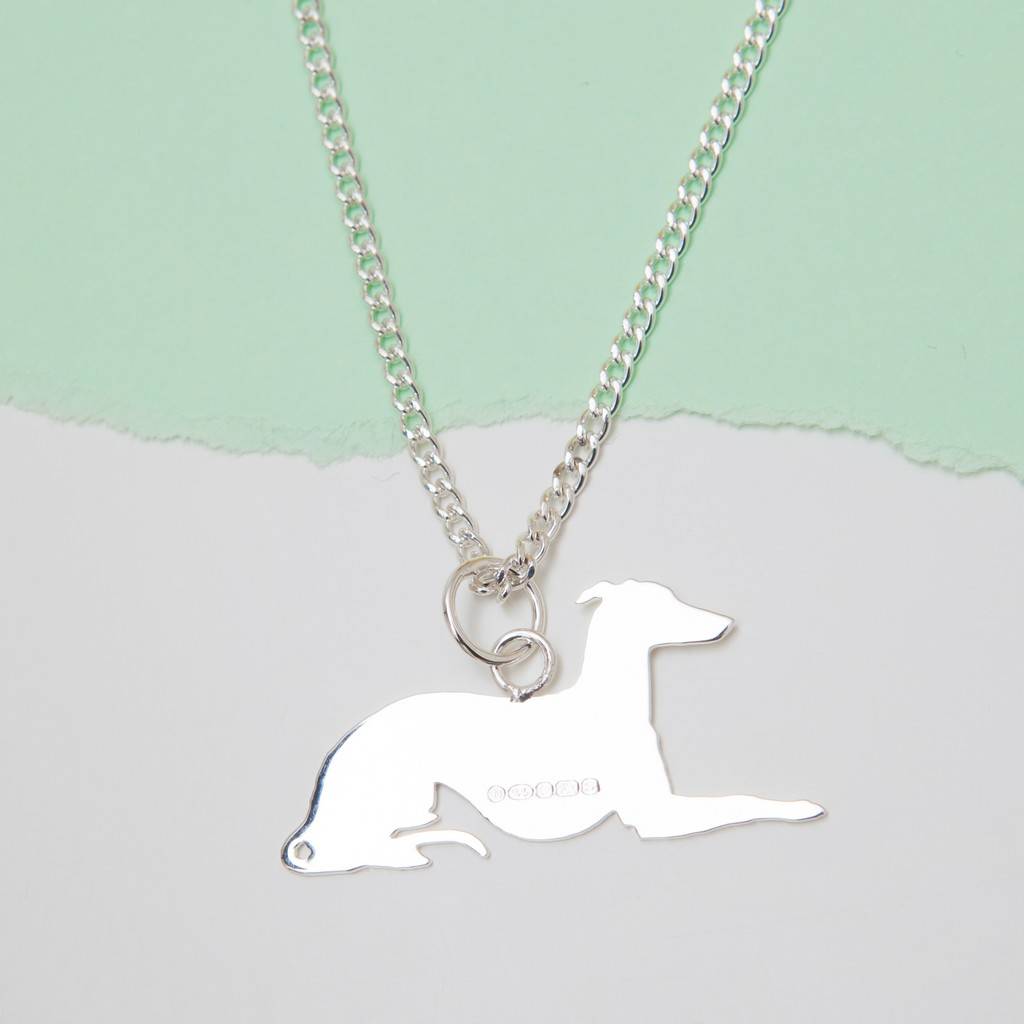 Hallmarked Silver Long Dog Necklace By Victoria Armstrong