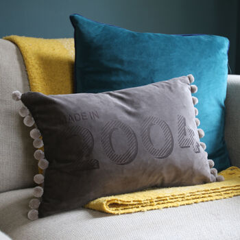 Personalised Made In Year Velvet Cushion, 4 of 9