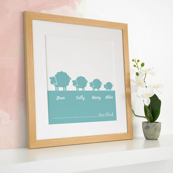 Personalised Flock Of Sheep Family Print, 6 of 8