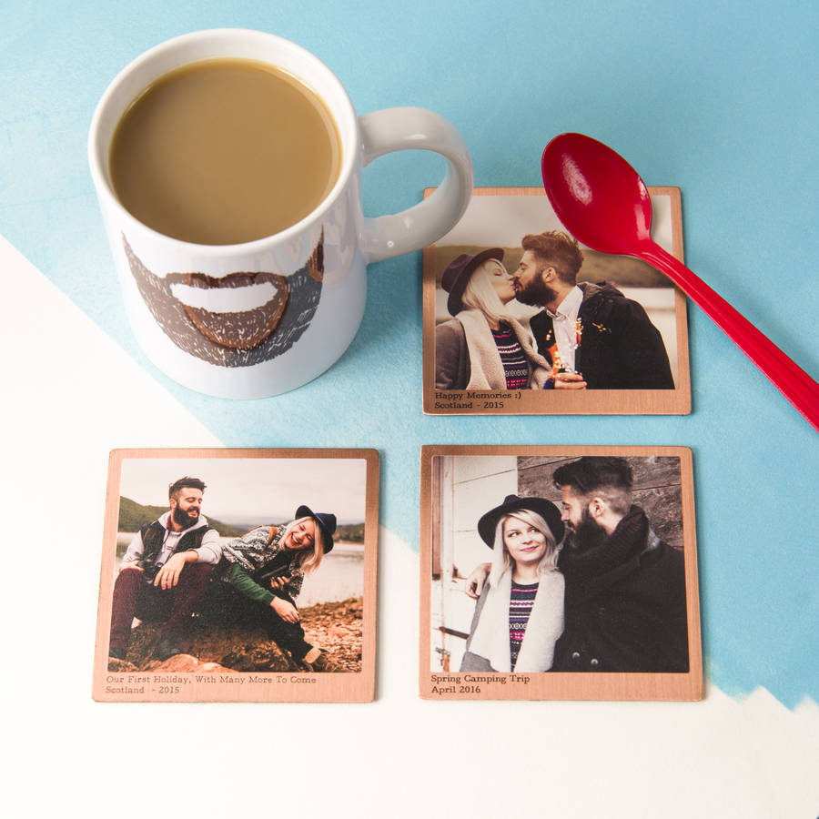 Personalised Solid Copper Photo Coaster, 1 of 3