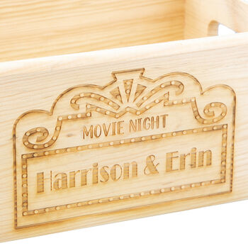 Personalised Movie Night Wooden Crate, 2 of 5