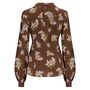 Poppy Blouse In Brown Floral Vintage 1940s Style, thumbnail 2 of 3