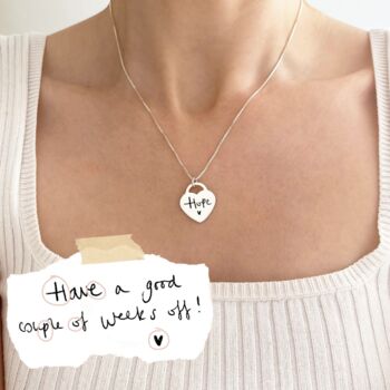 Sterling Silver Handwriting Heart Necklace, 2 of 9