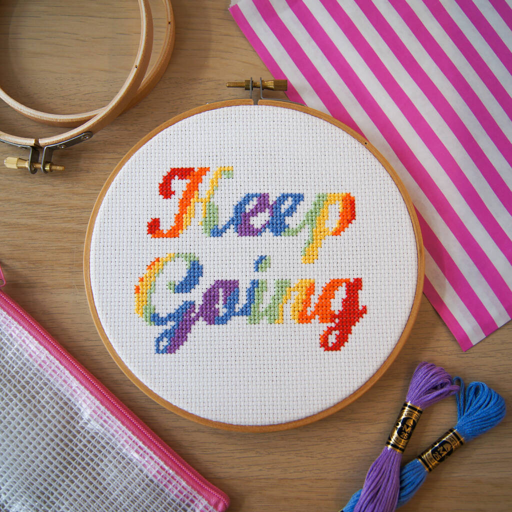 'Keep Going' Cross Stitch Kit, 1 of 10