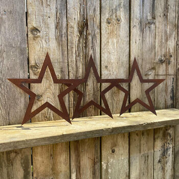 Three Metal Star Decorations , Signs For The Home Or Garden , Fence Or Wall, 6 of 11