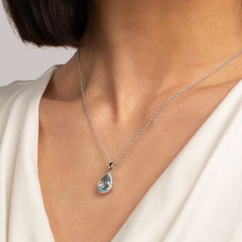 Blue Topaz 925 Sterling Silver Pear Drop Necklace, 2 of 5