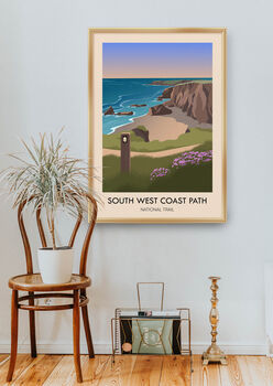 South West Coast Path National Trail Travel Poster, 5 of 8