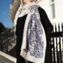Blue Willow Tiger Print Scarf In Personalised Gift Box, thumbnail 1 of 7