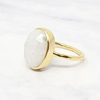 Statement Rainbow Moonstone June Birthstone Ring, 6 of 8