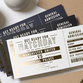 Personalised Football Ticket Birthday Voucher For Son, 3 of 9