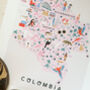 Colombia Inky Illustrated Map, thumbnail 2 of 5