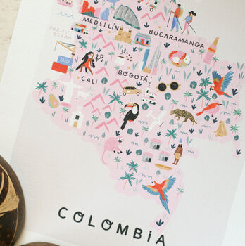 Colombia Inky Illustrated Map, 2 of 5
