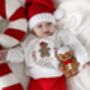 First Christmas Gingerbread Personalised Embroidered Sweatshirt Jumper, thumbnail 3 of 5