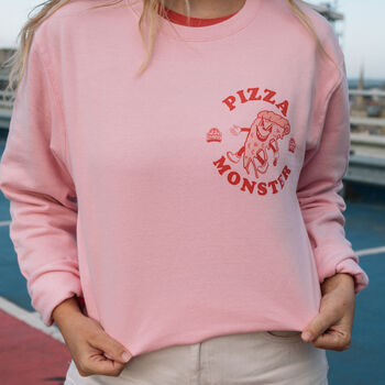 Pizza Monster Women's Back Print Sweatshirt, 4 of 9