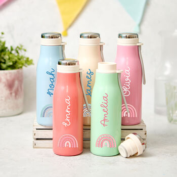 Personalised Rainbow Stainless Steel Bottle Gift Kids, 5 of 6