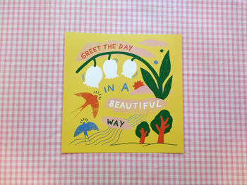 Greet The Day Illustrated Print Unframed, 4 of 5