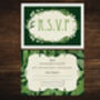 Personalised Greenery Leaf Art Nouveau Wedding Invitation, thumbnail 3 of 5