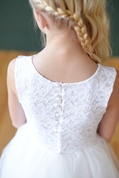 Ivory Or White Lace Flower Girl Dress, 2 of 6