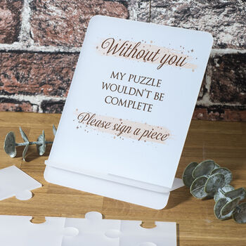 Frosted Acrylic Goodbye Miss Hello Mrs Signing Puzzle, 3 of 5