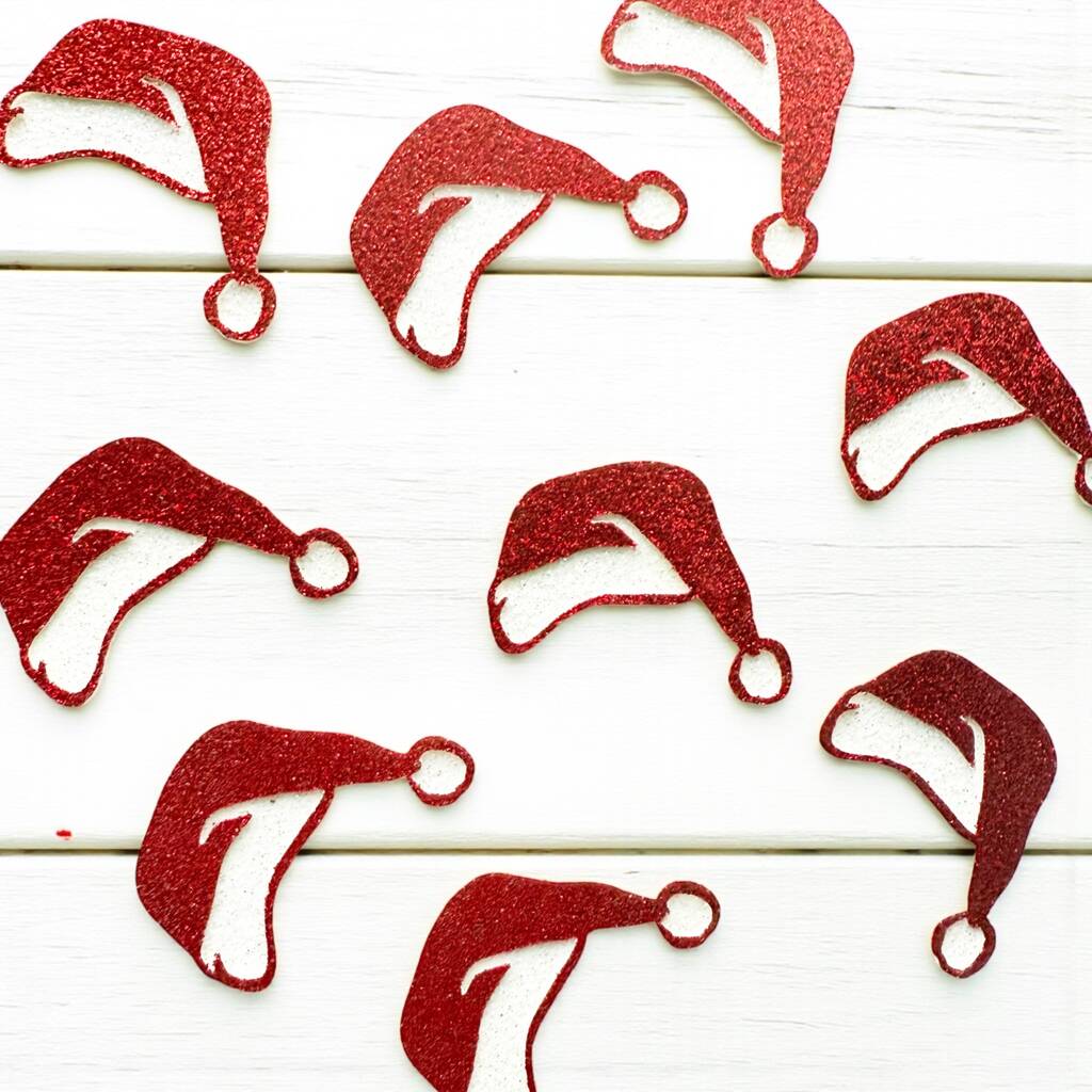 16 X Santa Hat Christmas Confetti, Table Scatter, Decorations, Festive Decor, 1 of 5