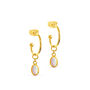 Aura Opal Gold Hoop Earrings, thumbnail 4 of 4
