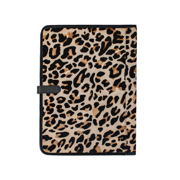 Leopard Print Pony Hair Leather A4 Document Holder, 5 of 7
