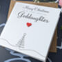 Personalised Handmade Christmas Card For Special Goddaughter, thumbnail 2 of 4