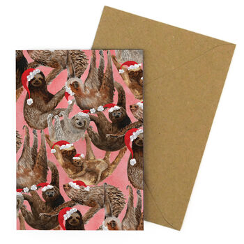 Sleuth Of Christmas Sloths Greetings Card, 2 of 6