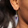 Gold And Purple Natural Spike Earrings, thumbnail 2 of 5