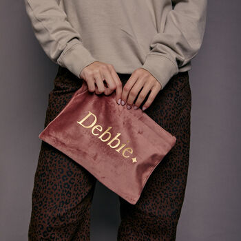 Personalised Name Velvet Accessory Bag, 5 of 9