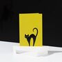 Foiled Black Cat, Chartreuse Green Halloween Card, thumbnail 4 of 7