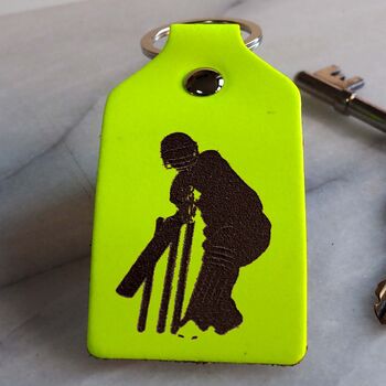 Cricket Lover's Leather Key Ring, 5 of 12