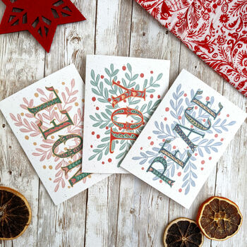 Peace, Joy And Noel Christmas Card Multipack, 2 of 6