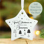 Personalised Porcelain Star Bauble First Christmas Together With Name, thumbnail 4 of 4
