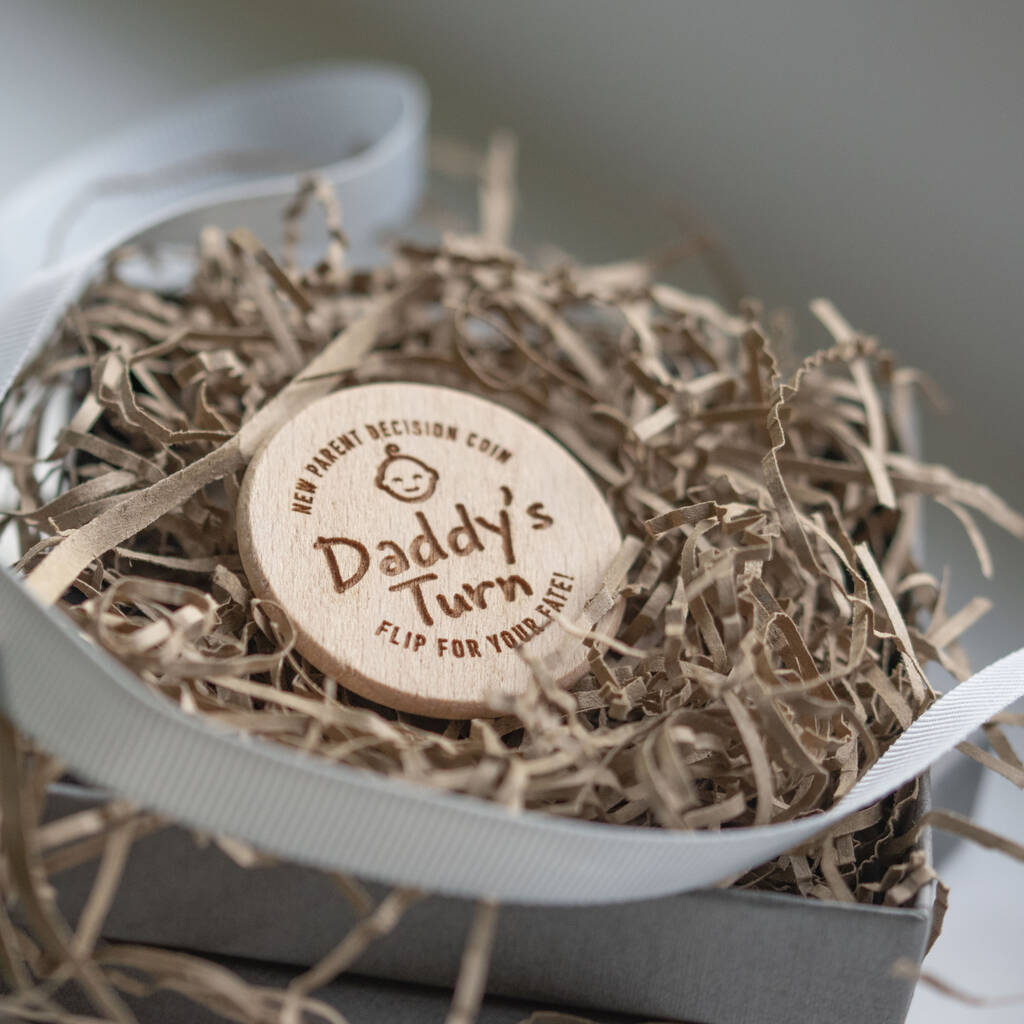 New Parent Decision Coin Novelty Gifts Baby Shower New Baby Wooden Engraved Baby Gifts Wooden Token Keepsake 