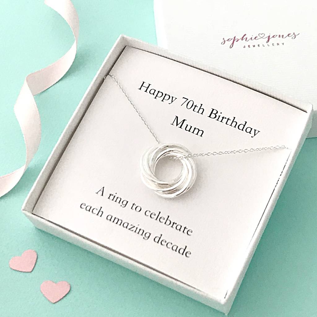 70th Birthday Gifts for Women, Sterling Silver Seven Infinity Circles  Necklace for Her 7 Decades, 70 Years Old Jewelry Gift Idea for Grandma –  joeskekun.com
