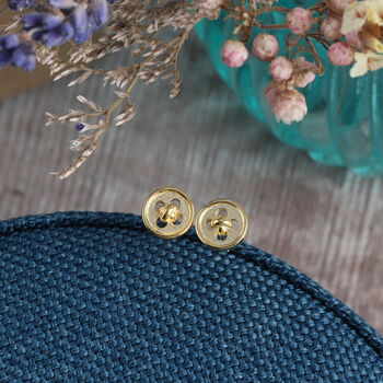 'Little Bit Of Protection' Button Earrings, 5 of 6