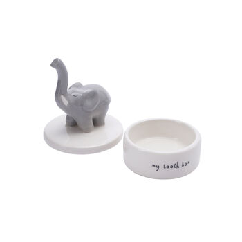 Ceramic 'My Tooth Box' Elephant Keepsake Trinket, 2 of 3