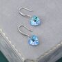 Alexandrite Cz Heart Drop Dangle Earrings In Sterling Silver, thumbnail 8 of 12