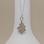 Rhodium And 18ct Gold Plated Oak Leaf Charm Necklace, thumbnail 1 of 3