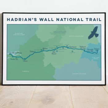 Hadrian's Wall Path Map Art Print, 3 of 9