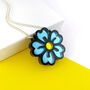 Blue Flower Necklace, thumbnail 3 of 8